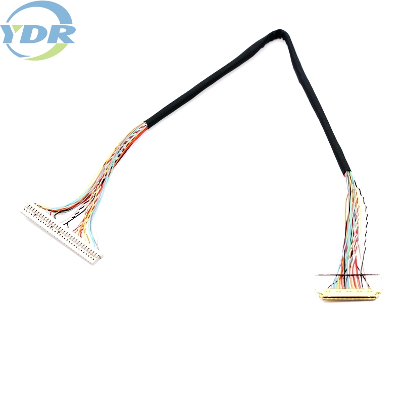 Câble d'affichage pour écran LCD LVDS DF14-30P-1.25H, paire torsadée 30 broches pour ordinateur TV personnalisé